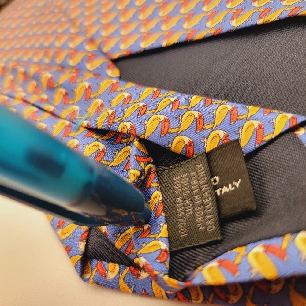 Barneys New York Novelty Necktie Silk Bird Print Business‎ Career